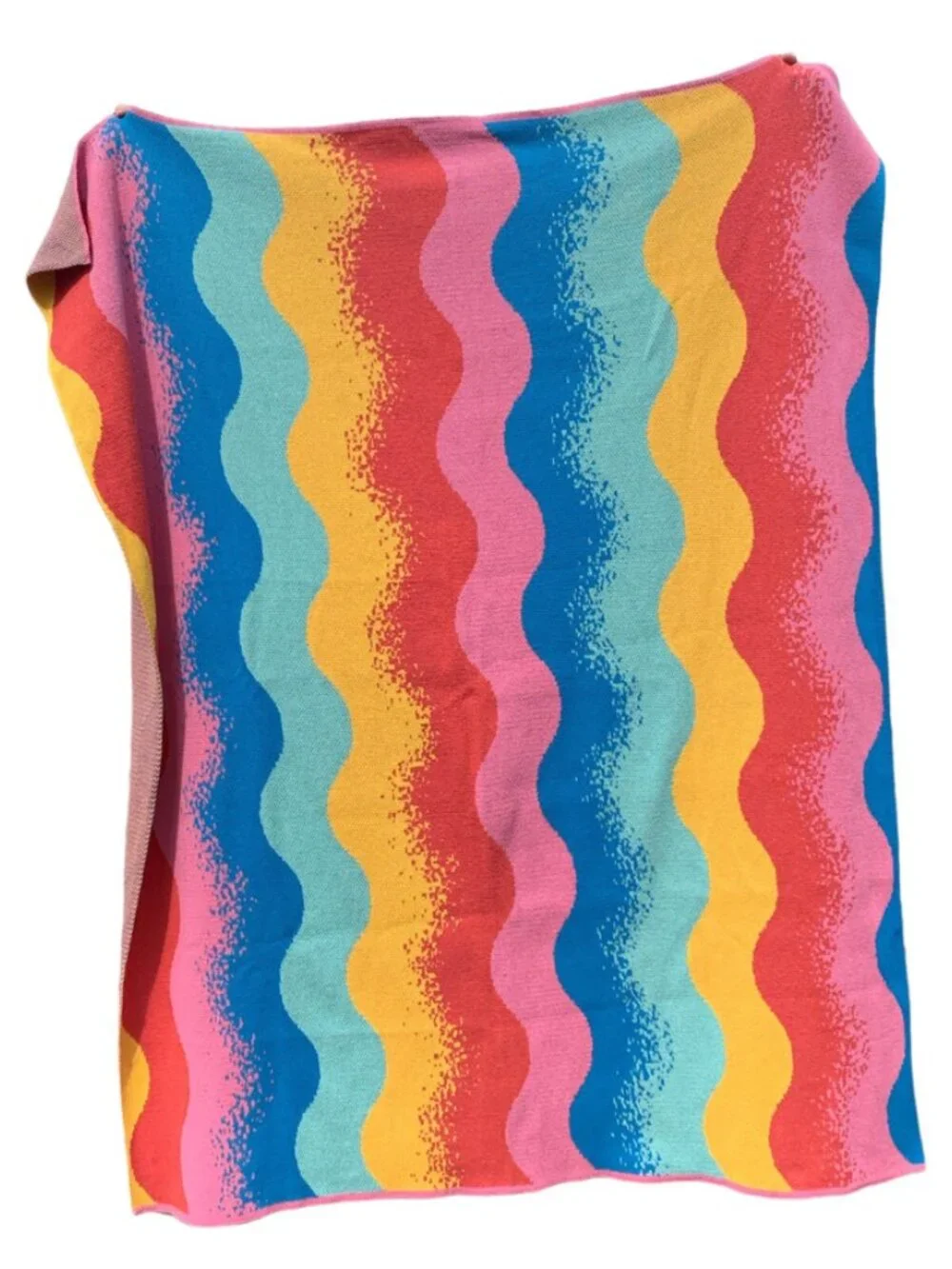 Starbucks Jade Purple Brown Exclusive Blanket Bright Colorful Waves 62 x 50